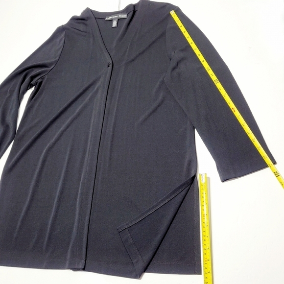 VTG JoSEPHINE CHAUS Black V-neck Long Sleeve Silky Cardigan (XL) - Picture 9 of 10